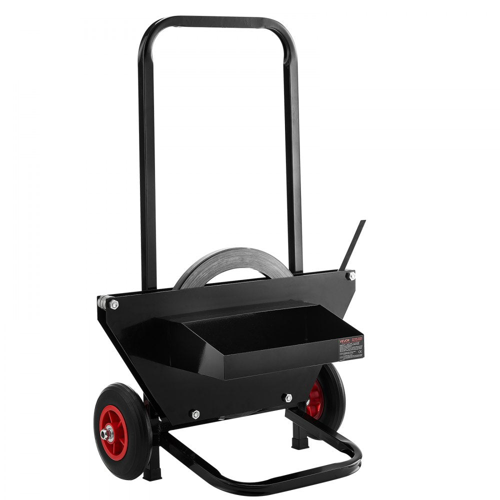 VEVOR Banding Strapping Cart, Fit for Steel Strapping Coils with 23.6 inches Core Outer Size, Heavy Duty Strapping Dispenser with Rubber Wheels, Suitable for Factory, Warehouse, Loading Area