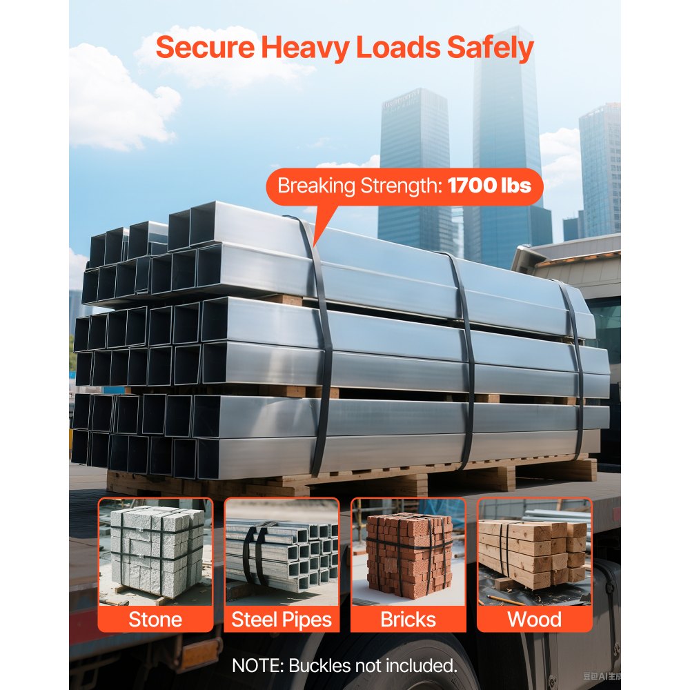 VEVOR Steel Strapping Coil, 3/4 in x 0.02 in x 1640 ft, Metal Strapping Banding Roll Withstands Harsh Environment, 1700 lbs Break Strength, Heavy Duty Banding Pallet Strap Coil for Pallet Packing