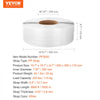 VEVOR Packaging Polypropylene (PP) Strapping Roll, 9900' Length x 1/2" Width x 0.03" Thickness, 243 lbs Break Strength, Heavy Duty Banding Pallet Strap Coil, Portable Strong Packing Straps, White