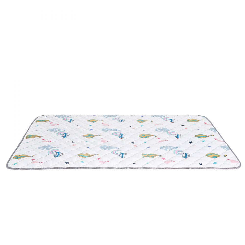 VEVOR Baby Play Mat, 59""x79"" Baby Crawling Mat, Non-Slip One-Piece Soft Baby Playmat, Foldable Floor Mat, Waterproof Activity Playmats for Babies,Toddlers, Infants, Machine Washable, Play & Tummy Time