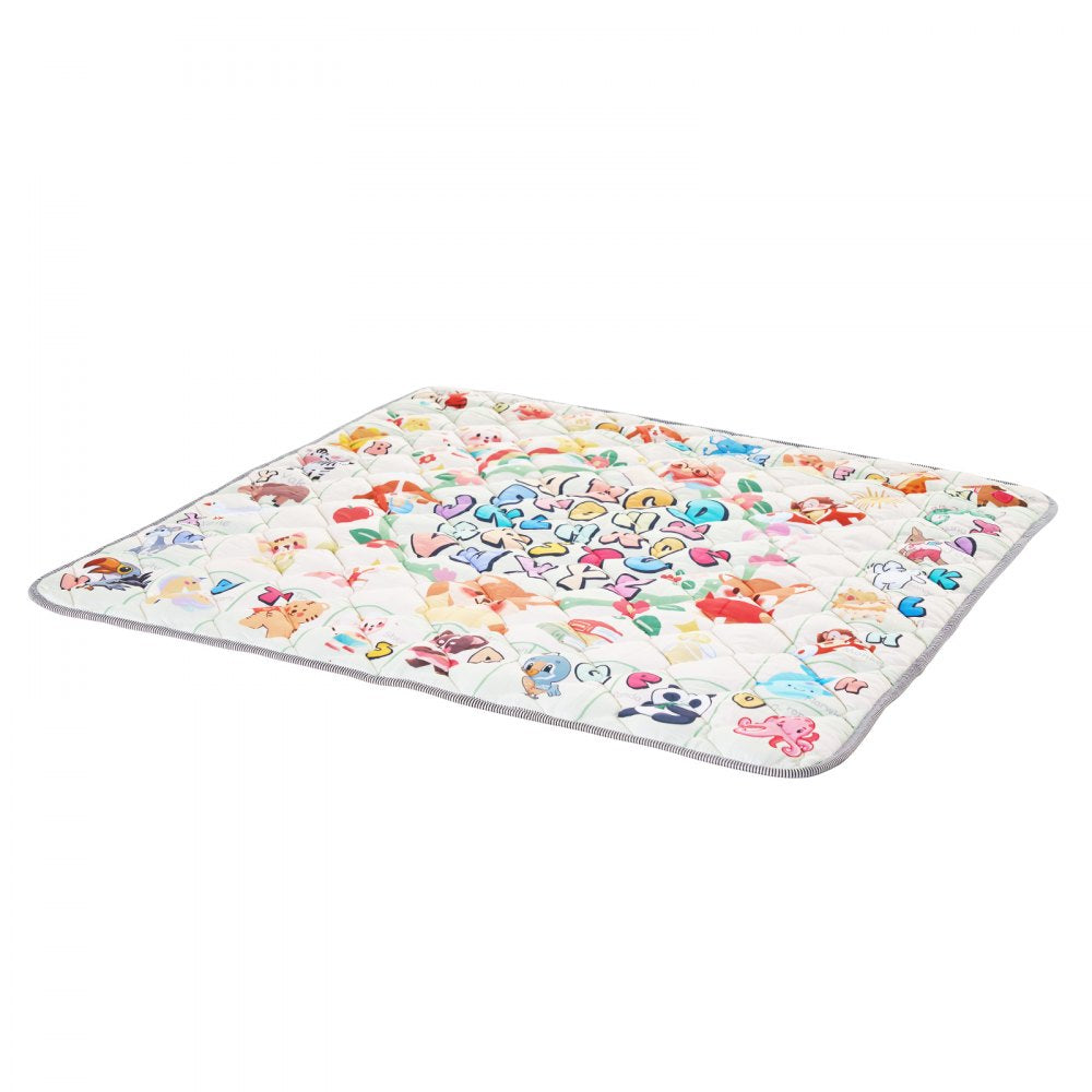 VEVOR Baby Play Mat, 50""x50"" Baby Crawling Mat, Non-Slip One-Piece Thickened Soft Baby Playmat, Foldable Rollable Floor Mat, Waterproof Activity Playmats for Babies,Toddlers, Infants, Machine Washable