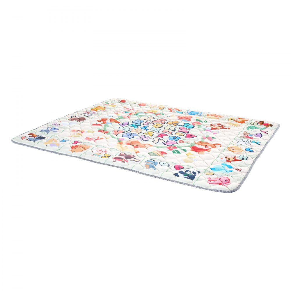 VEVOR Baby Play Mat, 59""x71"" Baby Crawling Mat, Non-Slip One-Piece Thickened Soft Baby Playmat, Foldable Rollable Floor Mat, Waterproof Activity Playmats for Babies,Toddlers, Infants, Machine Washable