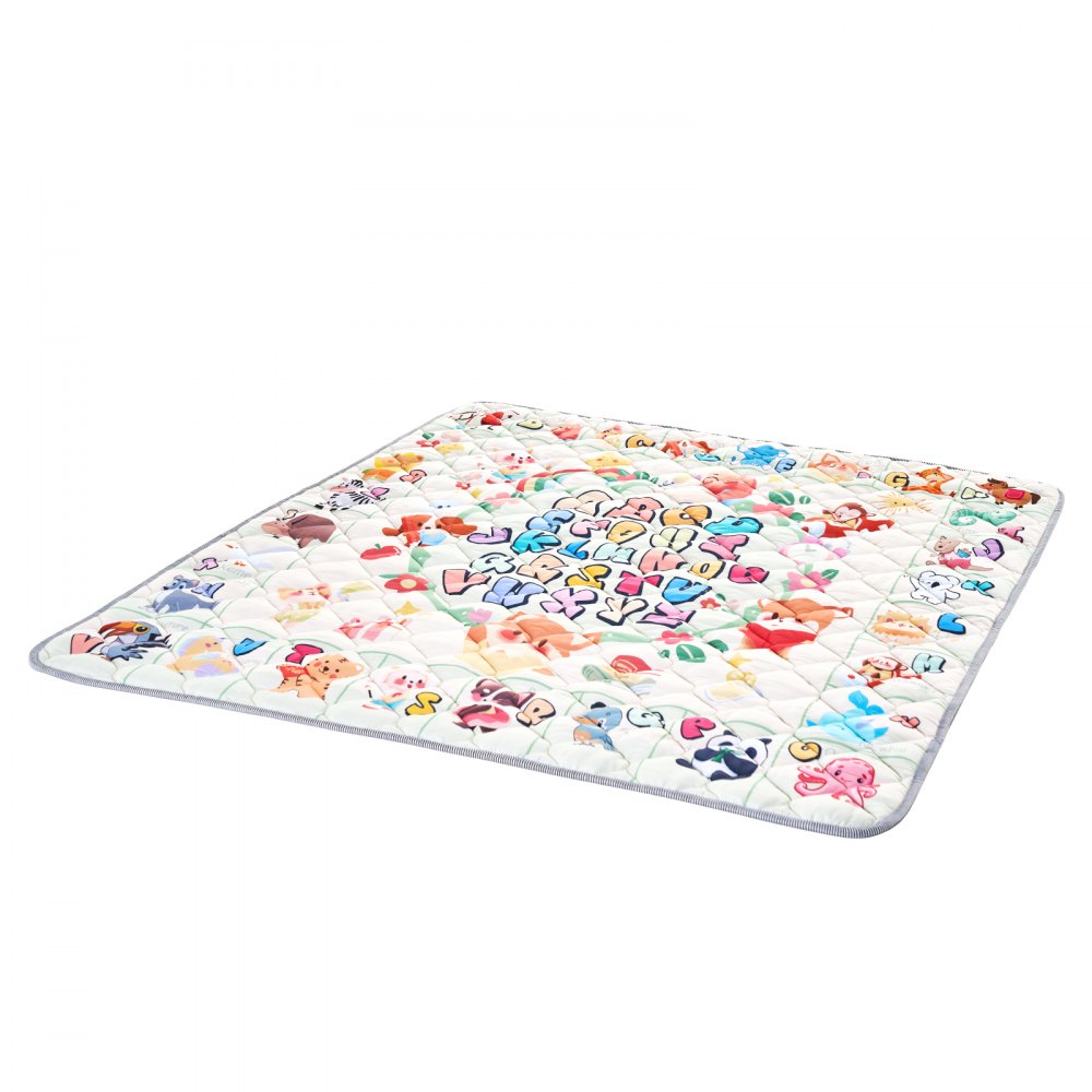 VEVOR Baby Play Mat, Extra Large 71""x79"" Baby Crawling Mat, Non-Slip One-Piece Thickened Soft Baby Mat, Foldable Floor Mat, Waterproof Activity Playmats for Babies Toddlers Infants, Machine Washable