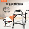 VEVOR Folding Walker, 2-Button Folding Walkers with 8-Level Adjustable Height and Durable Handles, Lightweight Aluminum Mobility Walker Aid for Elderly Handicapped Disabled, Up to 350 Pounds