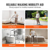 VEVOR Folding Walker, 2-Button Folding Walkers with 8-Level Adjustable Height and Durable Handles, Lightweight Aluminum Mobility Walker Aid for Elderly Handicapped Disabled, Up to 350 Pounds