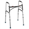 VEVOR Folding Walker, 2-Button Folding Walkers with 8-Level Adjustable Height and Durable Handles, Lightweight Aluminum Mobility Walker Aid for Elderly Handicapped Disabled, Up to 350 Pounds