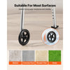 VEVOR Folding Walker, 2-Button Foldable Walker with 5" Wheels & 8-Level Adjustable Height, 350LBS Loading Lightweight Aluminum Mobility Walking Aid, Front-Wheeled Rolling Walkers for Seniors Adults