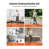 VEVOR Folding Walker, 2-Button Foldable Walker with 5" Wheels & 8-Level Adjustable Height, 350LBS Loading Lightweight Aluminum Mobility Walking Aid, Front-Wheeled Rolling Walkers for Seniors Adults