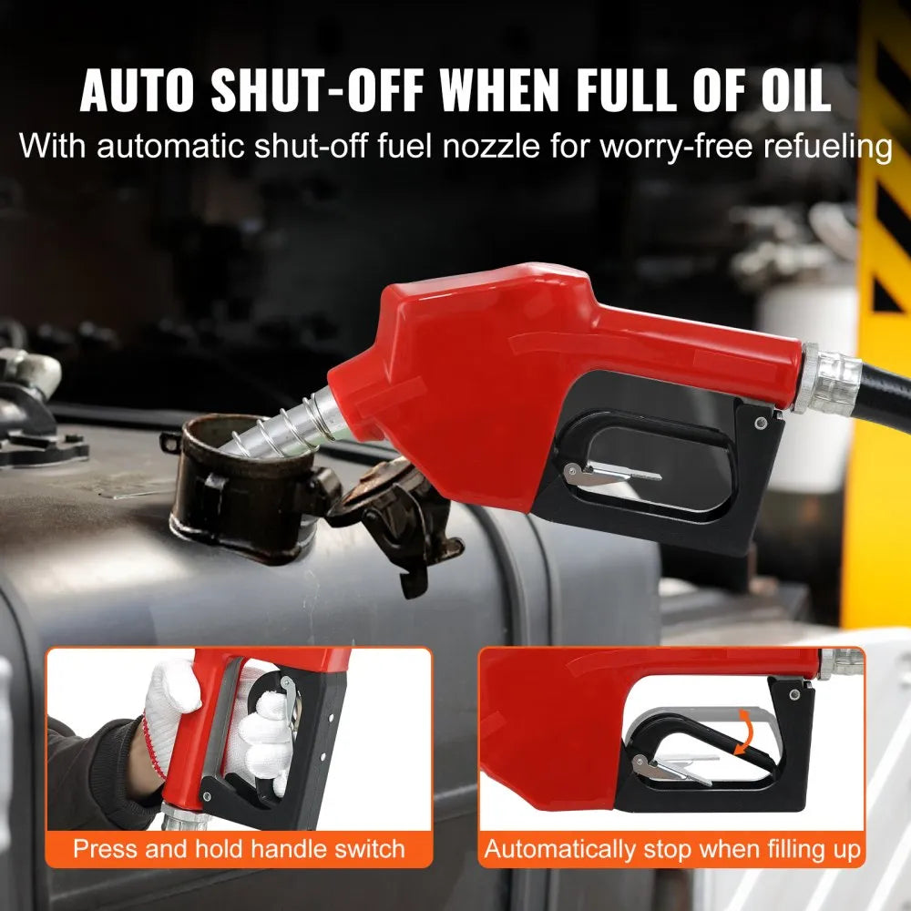 VEVOR Diesel Fuel Transfer Pump Kit  12V 10 GPM DC with Automatic Shut-off Nozzle Hose, Portable Electric Self-Priming Fuel Transfer Extractor Pump Kit  for Diesel, Kerosene, Machine, Transformer Oil
