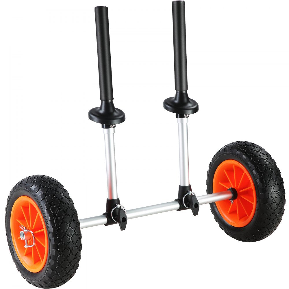 VEVOR Heavy Duty Kayak Cart, 280lbs Load Capacity, Detachable Canoe Trolley Cart with 10'' Solid Tires, Adjustable Width & Top Foam Protection, for Kayaks with Drain Holes of 2.54 cm and Above