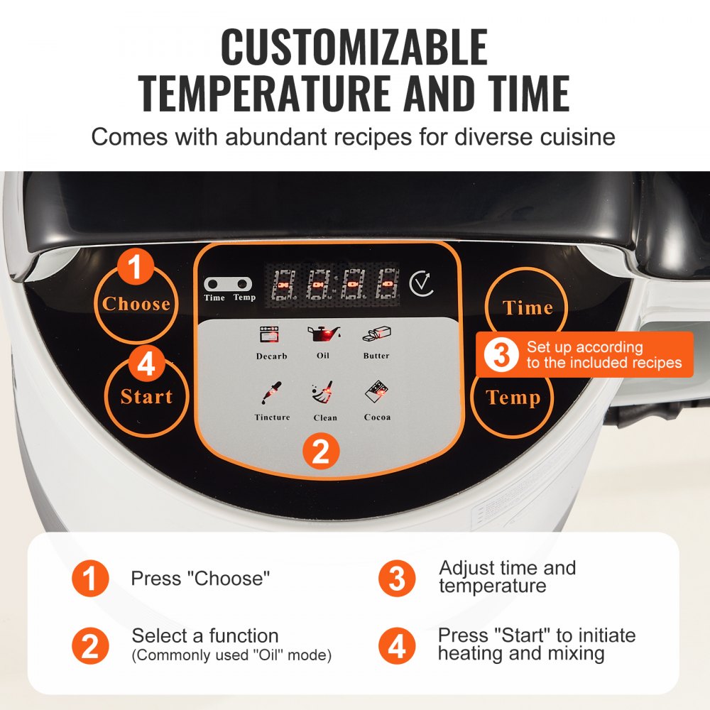 VEVOR Butter Maker Machine, 6 Functions Herbal Infuser, Magic Butter Machine & Oil Infusion Machine with Customizable Temperature And Time, Herbal Recipe Book & All Accessories Included