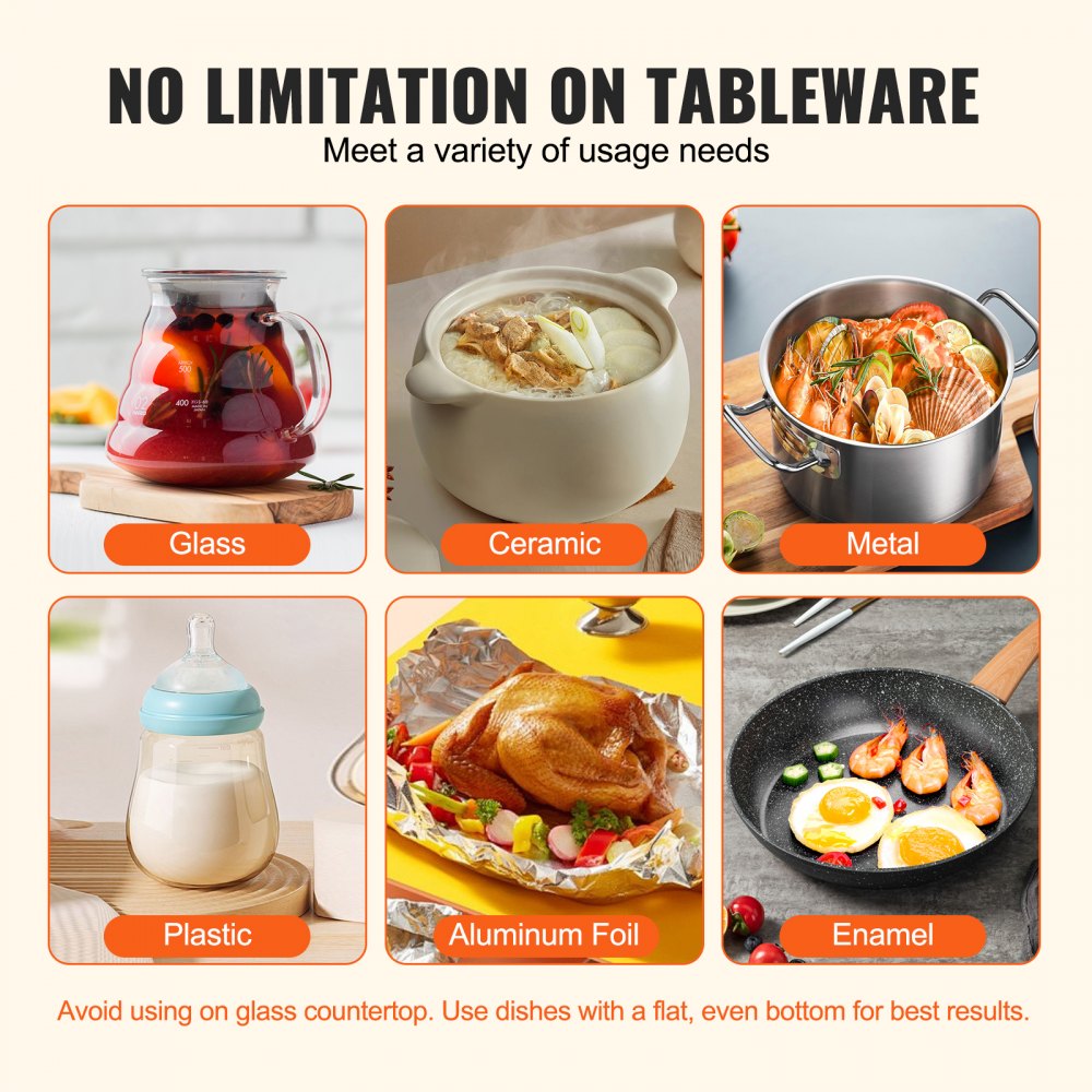 VEVOR Electric Warming Tray, Food Warming Trays for Buffet, Warming Trays with Adjustable Temperature Control, Portable Tempered Glass Food Warmer, Hot Plate Perfect for Parties, Catering, Holidays