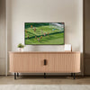 VEVOR TV Stand, Boho Entertainment Center for TVs up to 58 in, 350 lbs Load, TV Media Console Table with Adjustable Storage Shelves and Rolling Door, Television Stand for Living Room, Bedroom, Burlywood