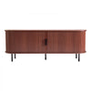 VEVOR TV Stand, Boho Entertainment Center for TVs up to 58 in, 350 lbs Load, TV Media Console Table with Adjustable Storage Shelves & Rolling Door, Television Stand for Living Room, Bedroom, Brown
