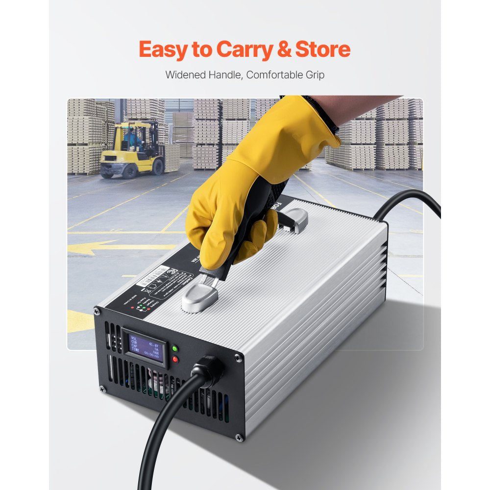 VEVOR Forklift Battery Charger, 36V, 30A Smart Fully-Automatic Lead-Acid Battery Charger, 24 Volt Trickle Charger with Anderson Plug, Cooling Fan, OLED Display, for Forklift Golf Cart Floor Scrubber