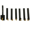 VEVOR Indexable Carbide Tools 1/4\" Industrial Lathe Tools 7Pcs/Set Turning Tool Set Super-hard 40cr Mental Lathe Tools Inserts Carbide Tool Holder for Lathe in Black with Portable Case
