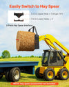 Easily switch to hay spear with 3-point interface (graphic)