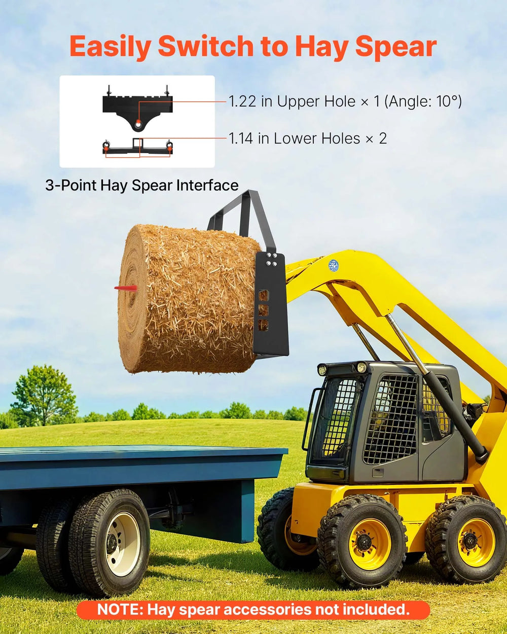 Easily switch to hay spear with 3-point interface (graphic)