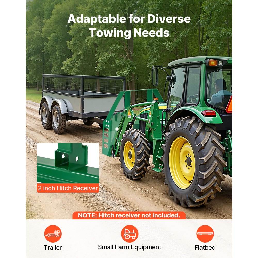 VEVOR Pallet Fork Frame Attachment with 36-inch Skid Steer Forks for JD Tractors