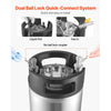 VEVOR Corny Keg, 2.5 Gallon Ball Lock Keg, SUS304 Cold Brew Kegs with Dual Rubber Handles & Heavy-Duty Rubber Bottom, Brewing Equipment for Home Brewing Party, 2 PCS