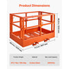 VEVOR Mesh Telehandler Work Platform, 48 x 73.9 Inch, Man Safety Basket, 2000 lbs Capacity, Forklift Telehandler Attachment, Safety Cage, Heavy Duty Carbon Steel, for Most Aerial Jobs Lifting Loader