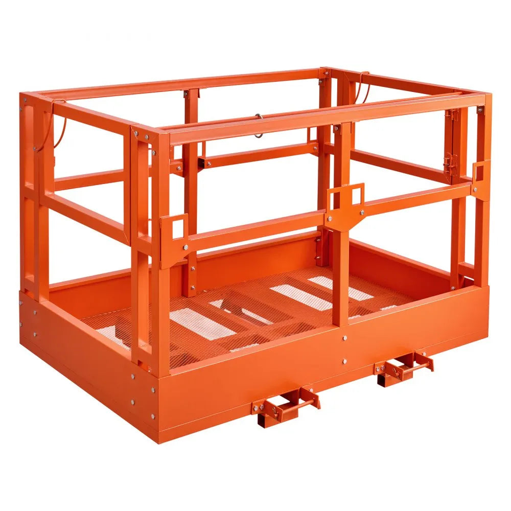 VEVOR Mesh Telehandler Work Platform, 48 x 73.9 Inch, Man Safety Basket, 2000 lbs Capacity, Forklift Telehandler Attachment, Safety Cage, Heavy Duty Carbon Steel, for Most Aerial Jobs Lifting Loader