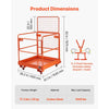 VEVOR Forklift Safety Cage, 36.2 x 41.1 Inch, Forklift Man Basket with 4 Wheels, 1200 lbs Capacity, Heavy Duty Work Platform Collapsible Lift Basket, Safety Harness, for Aerial Work Lifting Loader
