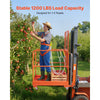 VEVOR Forklift Safety Cage, 36.2 x 41.1 Inch, Forklift Man Basket with 4 Wheels, 1200 lbs Capacity, Heavy Duty Work Platform Collapsible Lift Basket, Safety Harness, for Aerial Work Lifting Loader
