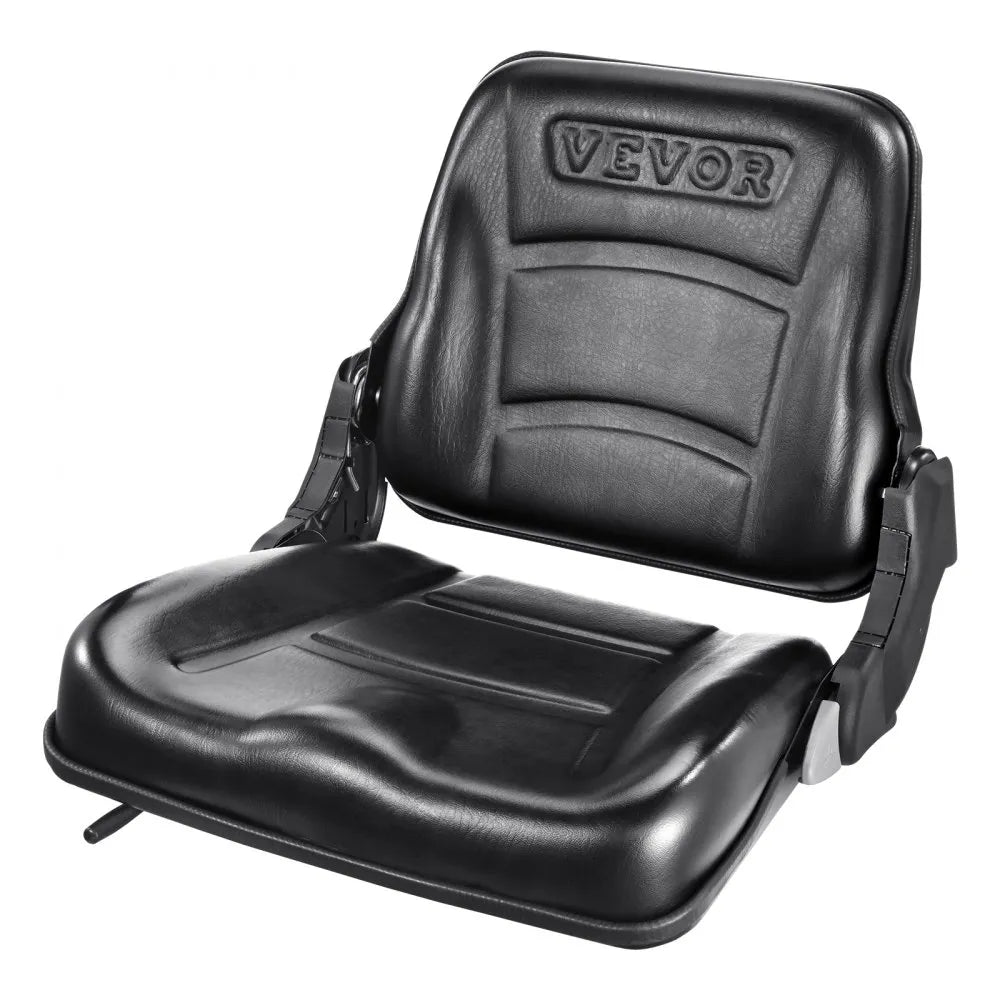 VEVOR Universal Forklift Seat, Fold Down Tractor Seat with Adjustable Angle Back and Micro Switch, 6.3-13.4 inch Extended Slot Comfortable Forklift Seat for Tractor Loader Excavator