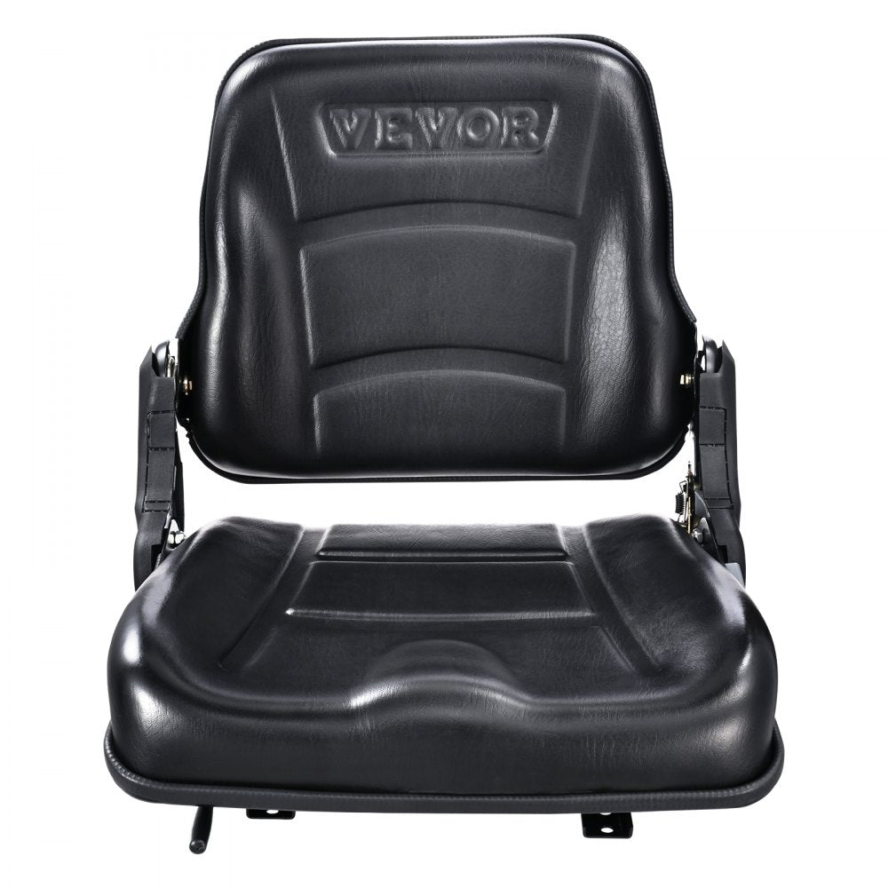 VEVOR Universal Forklift Seat, Fold Down Tractor Seat with Adjustable Angle Back and Micro Switch, 6.3-13.4 inch Extended Slot Comfortable Forklift Seat for Tractor Loader Excavator