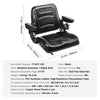 VEVOR Universal Forklift Seat, Fold Down Tractor Seat with Adjustable Angle Back, Micro Switch, Seatbelt and Armrests, 6.3-13.4 inch Slot Tractor Seat for Tractor Loader Excavator