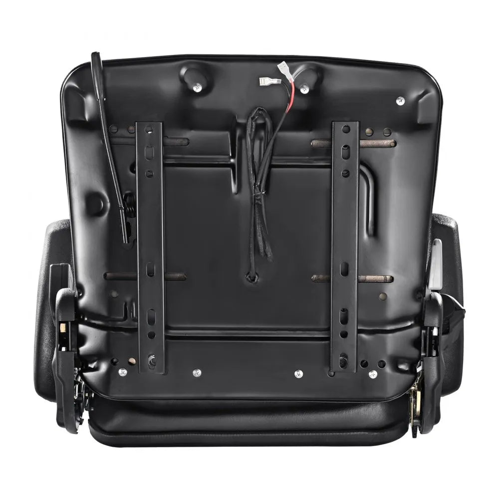 VEVOR Universal Forklift Seat, Fold Down Tractor Seat with Adjustable Angle Back, Micro Switch, Seatbelt and Armrests, 6.3-13.4 inch Slot Tractor Seat for Tractor Loader Excavator