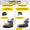 VEVOR Universal Forklift Seat Black PVC Tractor Seat, 6\"/150MM Adjustable Mower Seat Foldable Seat Including Armrests, Seat Belt, Seat Switch, Skid Steer Seat Fit Forklift, Tractor, Skid Loader
