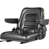 VEVOR Universal Forklift Seat Black PVC Tractor Seat, 6\"/150MM Adjustable Mower Seat Foldable Seat Including Armrests, Seat Belt, Seat Switch, Skid Steer Seat Fit Forklift, Tractor, Skid Loader