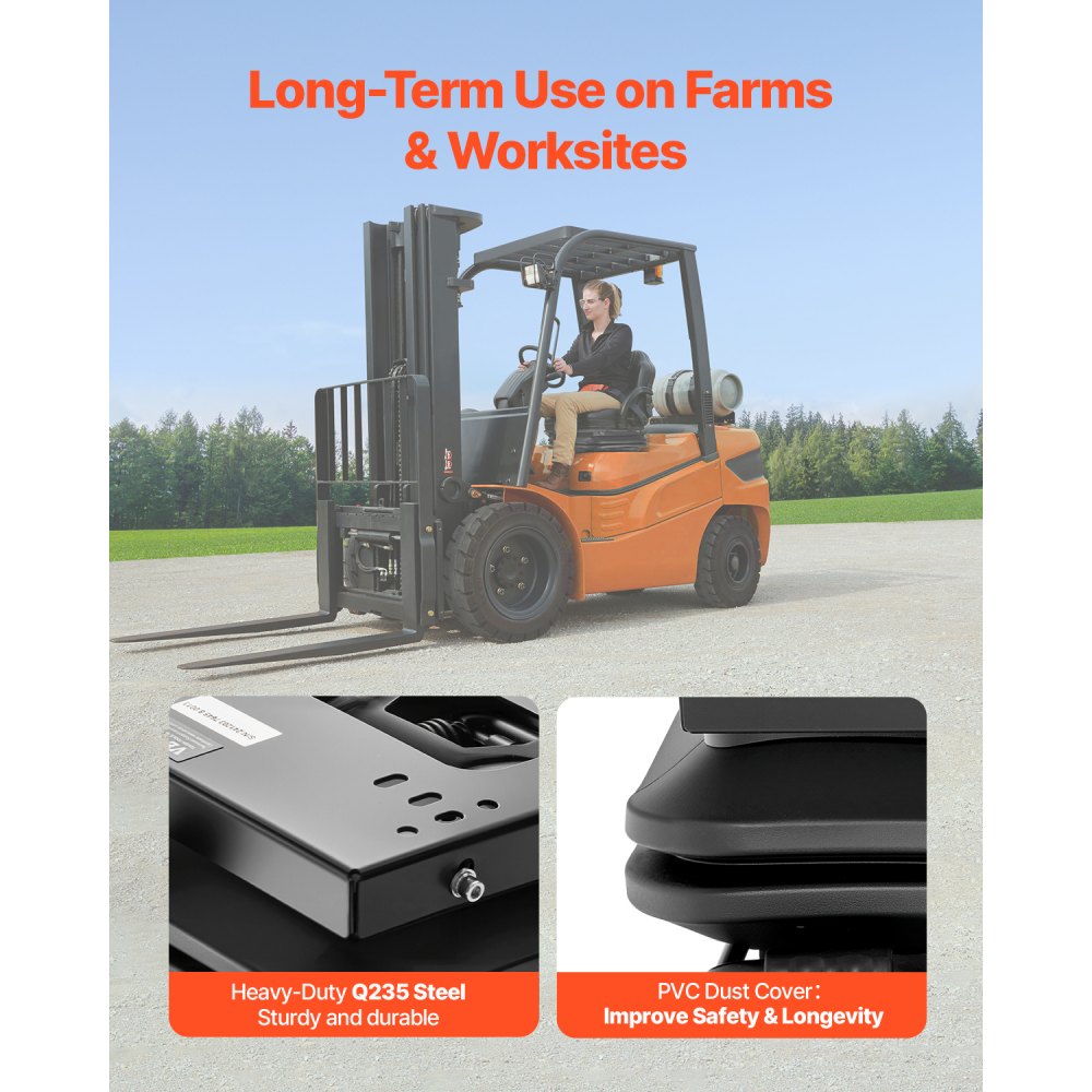 VEVOR Seat Suspension Kit With Seat Slider Track, Universal Seat Suspension with Dust Cover, 6in Front-to-Back Adjustable, Tractor Seat Suspension ‎Kit for Zero Turn Lawn Mower, Forklift