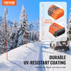 VEVOR Driveway Markers, 100 PCS 48 inch, 0.31 inch Diameter, Orange Fiberglass Poles Snow Stakes with Reflective Tape, 12" Steel Drill Bit & Protection Gloves for Parking Lots, Walkways Easy Visibility