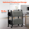 VEVOR Laptop Charging Cart, 32 Devices Mobile Open Charging Station with Wheels, for Tablet and Laptop Up to 15.6 in Screen Size, Easy Access Slots, Surge Control, for Office, Classroom, Library