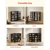 VEVOR Media Storage Cabinet, 4-Tier DVD Shelf Organizer, 24.02 x 14.49 x 33.31 in Multimedia Storage Organizer for CDs, DVDs, Books, Games, CD Shelf for Living Room, Home Office, Recording Room, Black