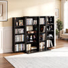 VEVOR Media Storage Cabinet, 4-Tier DVD Shelf Organizer, 24.02 x 14.49 x 33.31 in Multimedia Storage Organizer for CDs, DVDs, Books, Games, CD Shelf for Living Room, Home Office, Recording Room, Black