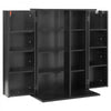 VEVOR Media Storage Cabinet, 4-Tier DVD Shelf Organizer, 24.02 x 14.49 x 33.31 in Multimedia Storage Organizer for CDs, DVDs, Books, Games, CD Shelf for Living Room, Home Office, Recording Room, Black