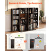 VEVOR Media Storage Cabinet, 4-Tier DVD Shelf Organizer, 24.02 x 14.49 x 33.31 in Multimedia Storage Organizer for CDs, DVDs, Books, Games, CD Shelf for Living Room, Home Office, Recording Room, Brown