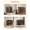 VEVOR Media Storage Cabinet, 4-Tier DVD Shelf Organizer, 24.02 x 14.49 x 33.31 in Multimedia Storage Organizer for CDs, DVDs, Books, Games, CD Shelf for Living Room, Home Office, Recording Room, Brown