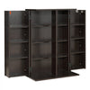 VEVOR Media Storage Cabinet, 4-Tier DVD Shelf Organizer, 24.02 x 14.49 x 33.31 in Multimedia Storage Organizer for CDs, DVDs, Books, Games, CD Shelf for Living Room, Home Office, Recording Room, Brown