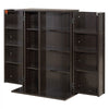 VEVOR Media Storage Cabinet, 4-Tier DVD Shelf Organizer, 24.02 x 14.49 x 33.31 in Multimedia Storage Organizer for CDs, DVDs, Books, Games, CD Shelf for Living Room, Home Office, Recording Room, Brown