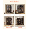 VEVOR Media Storage Cabinet, 6-Tier DVD Shelf Organizer, 24.02 x 14.49 x 50 in Multimedia Storage Organizer for CDs, DVDs, Books, Games, CD Shelf for Living Room, Home Office, Recording Room, Brown