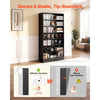 VEVOR Media Storage Cabinet, 7-Tier DVD Shelf Organizer, 27.56 x 11.81 x 55.12 in Multimedia Storage Organizer for CDs, DVDs, Books and Games, CD Shelf for Living Room, Home Office, Recording Room