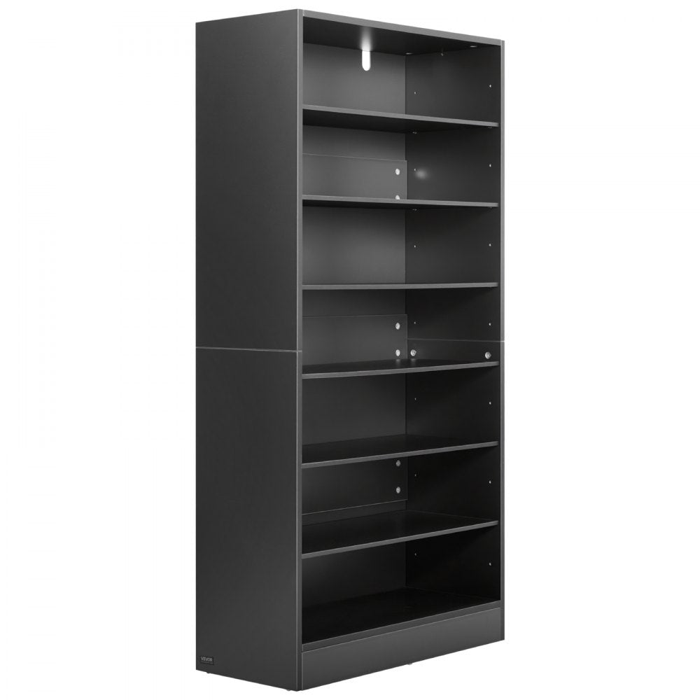 VEVOR Media Storage Cabinet, 7-Tier DVD Shelf Organizer, 27.56 x 11.81 x 55.12 in Multimedia Storage Organizer for CDs, DVDs, Books and Games, CD Shelf for Living Room, Home Office, Recording Room