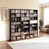 VEVOR Media Storage Cabinet, 8-Tier DVD Shelf Organizer, 55.91 x 8.66 x 51.18 in Multimedia Storage Organizer for CDs, DVDs, Books & Games, CD Shelf for Living Room, Home Office, Recording Room, Brown