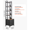 VEVOR Media Storage Cabinet, 4-Shelf DVD Shelf Organizer with Drawers, 15.75 x 11.81 x 56.50 in Multimedia Storage Organizer for CDs, DVDs, Books and Games, CD Cabinet for Living Room, Home Office