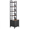 VEVOR Media Storage Cabinet, 4-Shelf DVD Shelf Organizer with Drawers, 15.75 x 11.81 x 56.50 in Multimedia Storage Organizer for CDs, DVDs, Books and Games, CD Cabinet for Living Room, Home Office